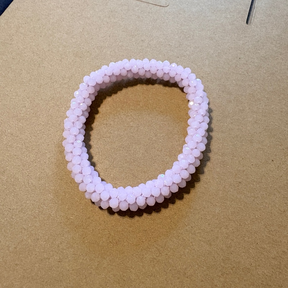 Pink/purple Beaded Stretch Bracelet - Women's Jewelry